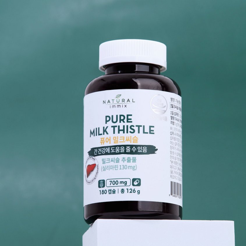 퓨어 밀크씨슬 영양제 700mg x 180캡슐 (6개월분) 간 실리마린