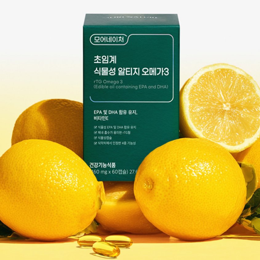 모어네이처 초임계 식물성 알티지 오메가3 rTG EPA DHA 임산부 60캡슐, 1개