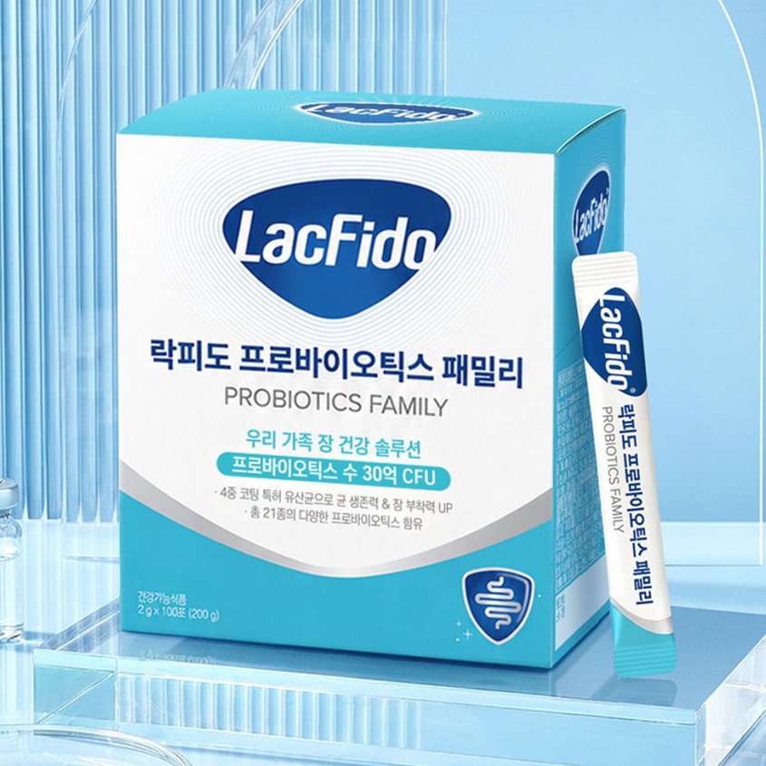 락피도 프로바이오틱스 온가족 유산균 패밀리 30억CFU 2g 100포, 1개